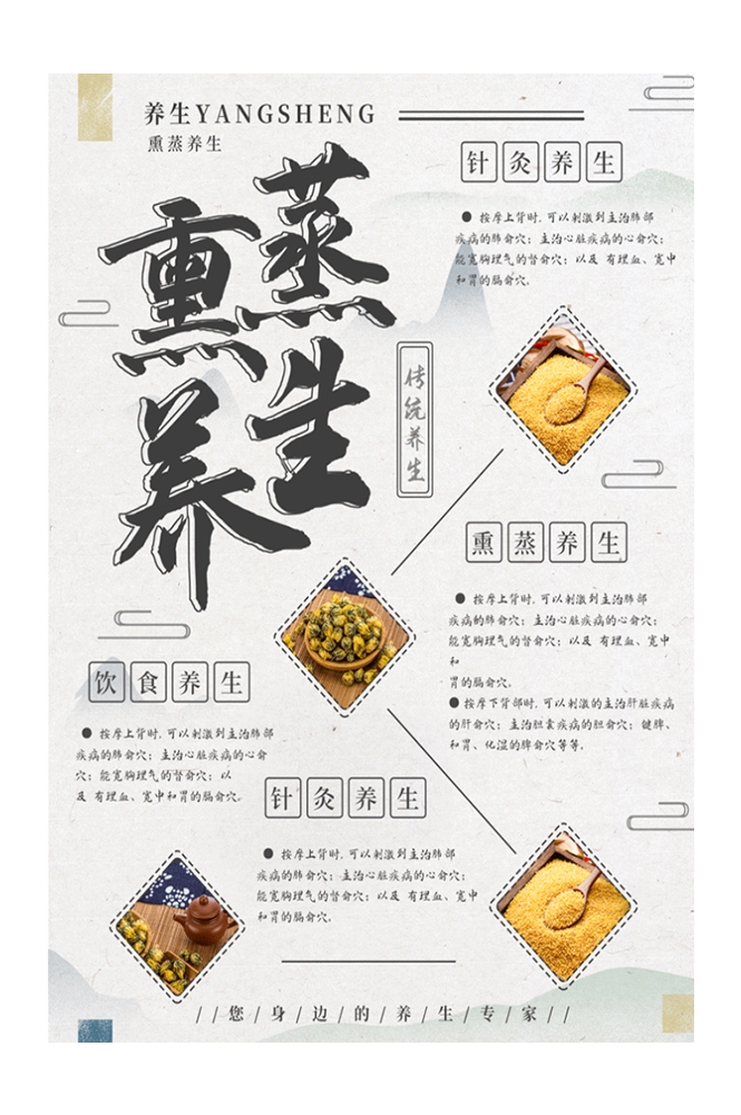 中药中医绿色美容养生熏蒸好处海报壁画灯箱装饰画 (27)