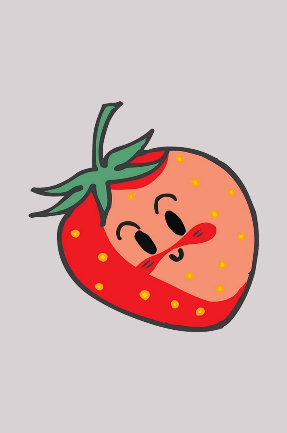 卡通草莓拟人化标签素材插图免抠元素32