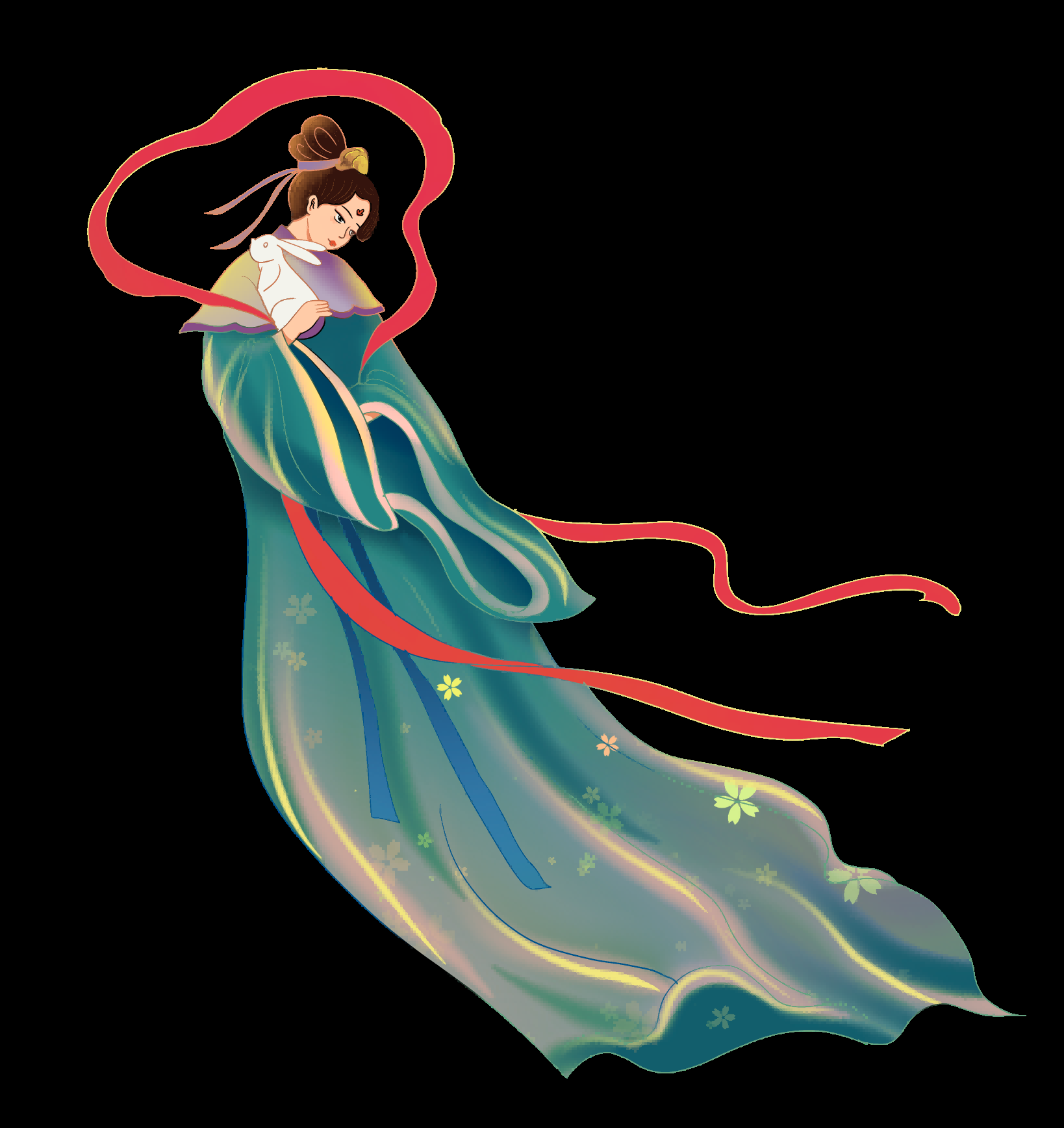 卡通嫦娥仙女中秋节免抠素材装饰元素52