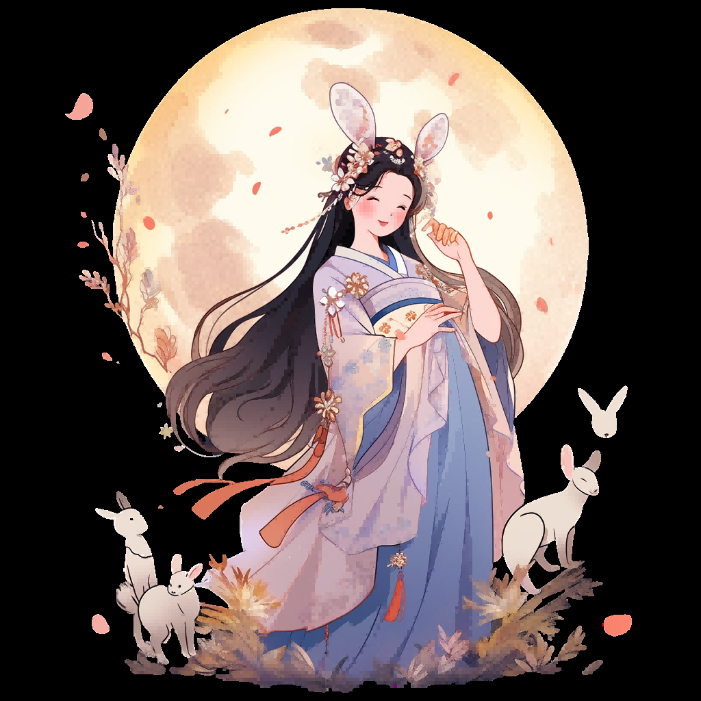 卡通嫦娥仙女中秋节免抠素材装饰元素67