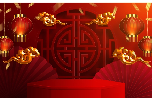 红色喜庆展板背景图素材5