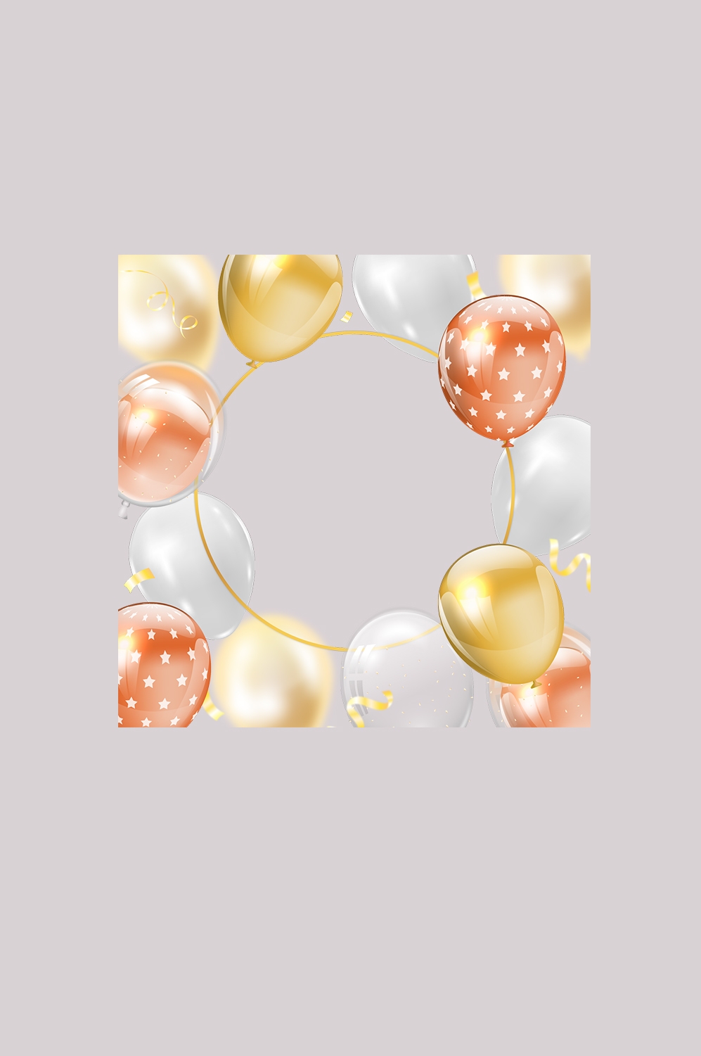 金色生日气球生日帽免抠元素20