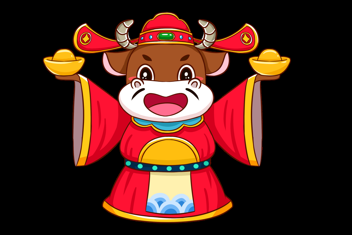 卡通财神插画表情免抠素材31