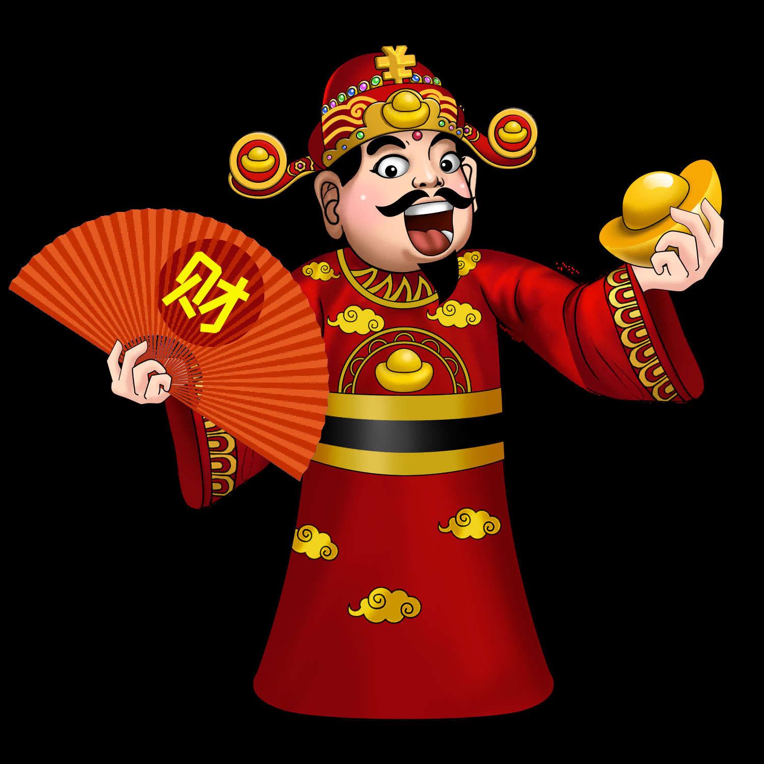 卡通财神插画表情免抠素材22