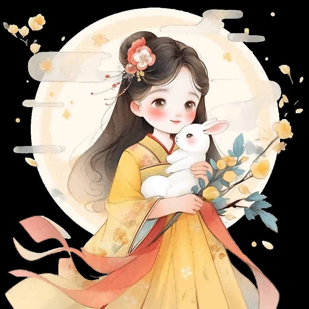 卡通嫦娥仙女中秋节免抠素材装饰元素68
