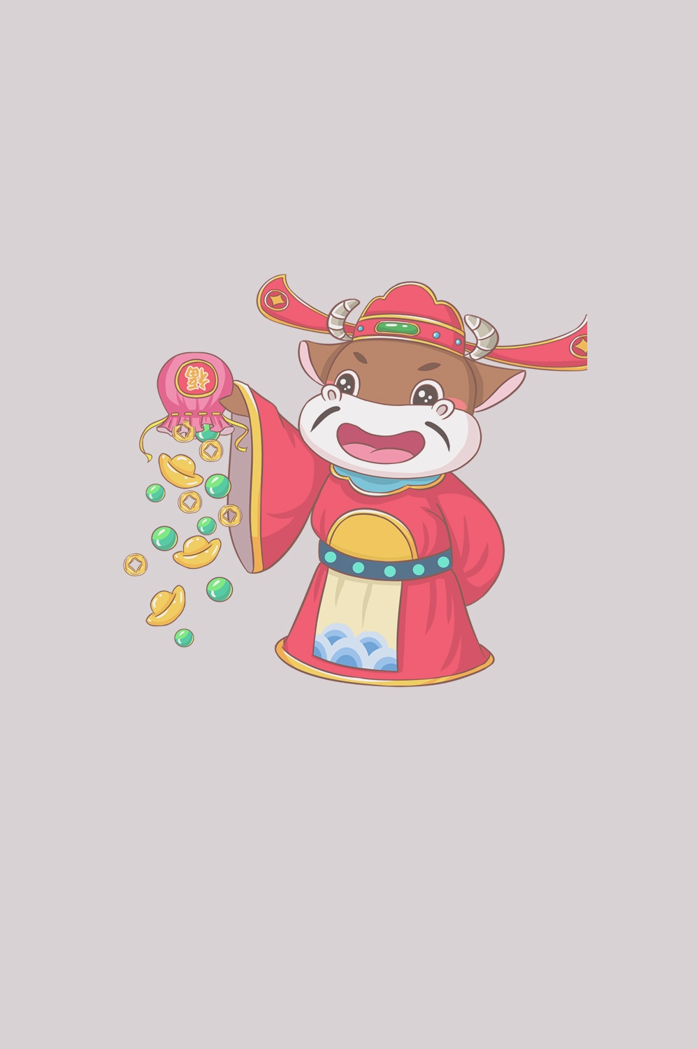 卡通财神插画表情免抠素材32