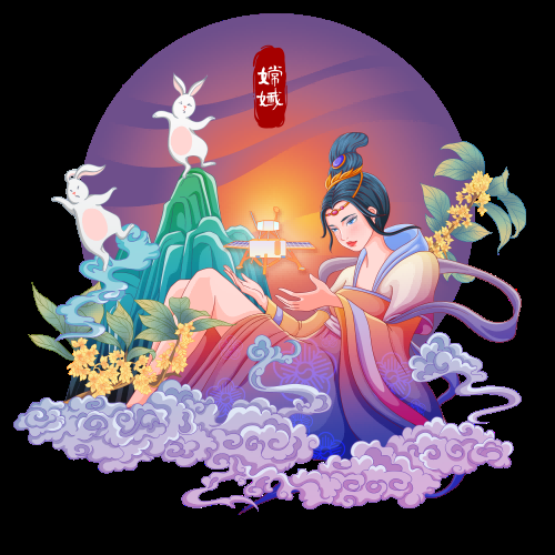 卡通嫦娥仙女中秋节免抠素材装饰元素49