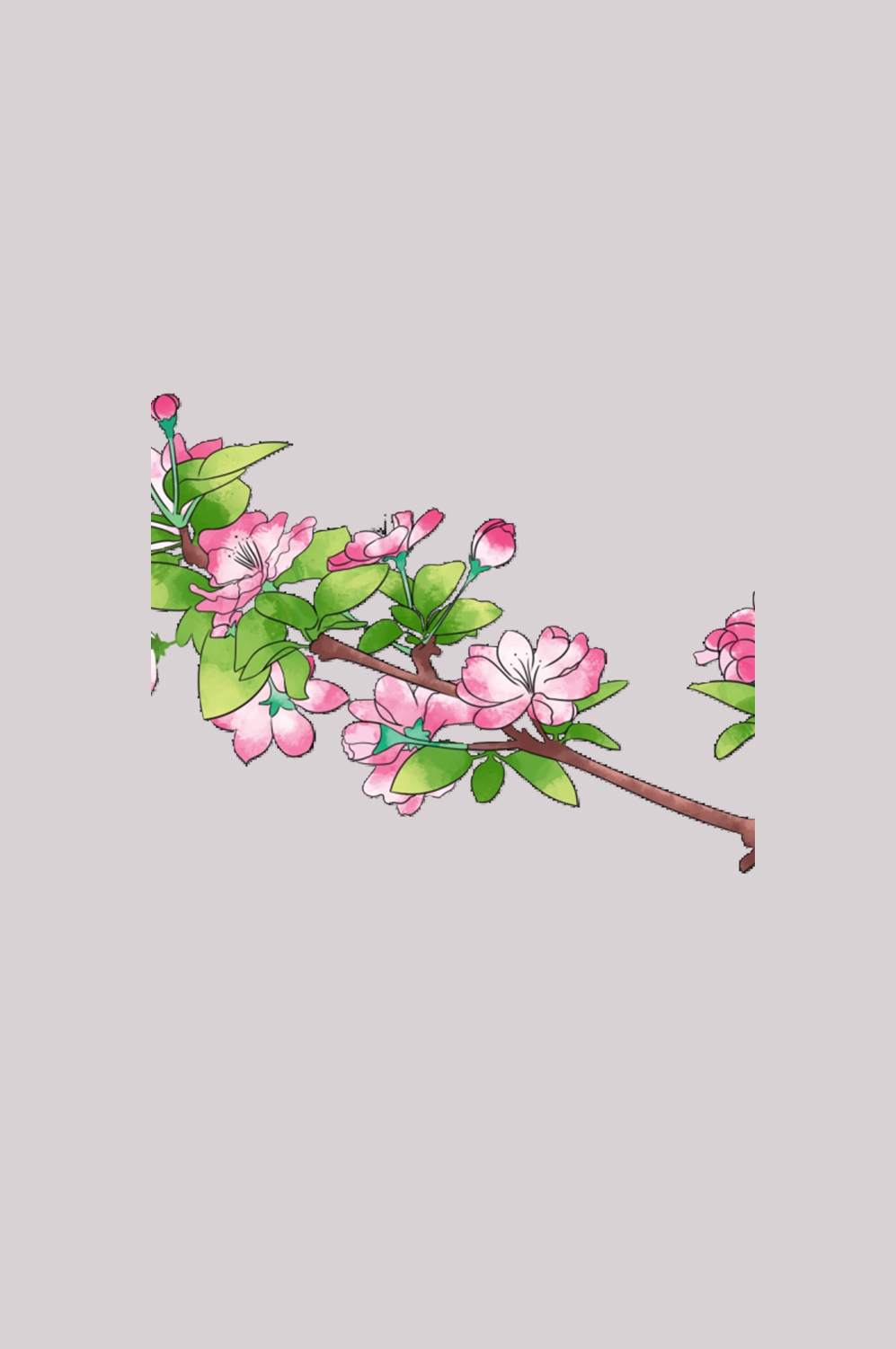 海棠花免抠元素装饰图案插画8