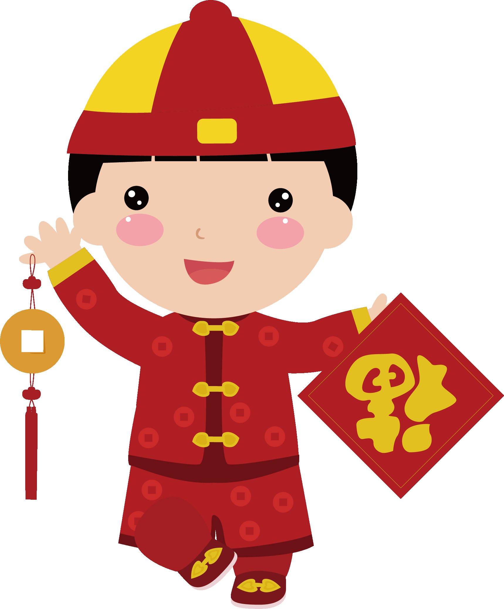 福娃素材喜庆节日海报设计福娃男娃女娃装饰元素免抠18