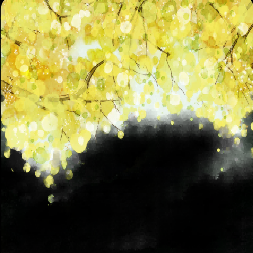 银杏叶树枝插画装饰元素免抠素材15