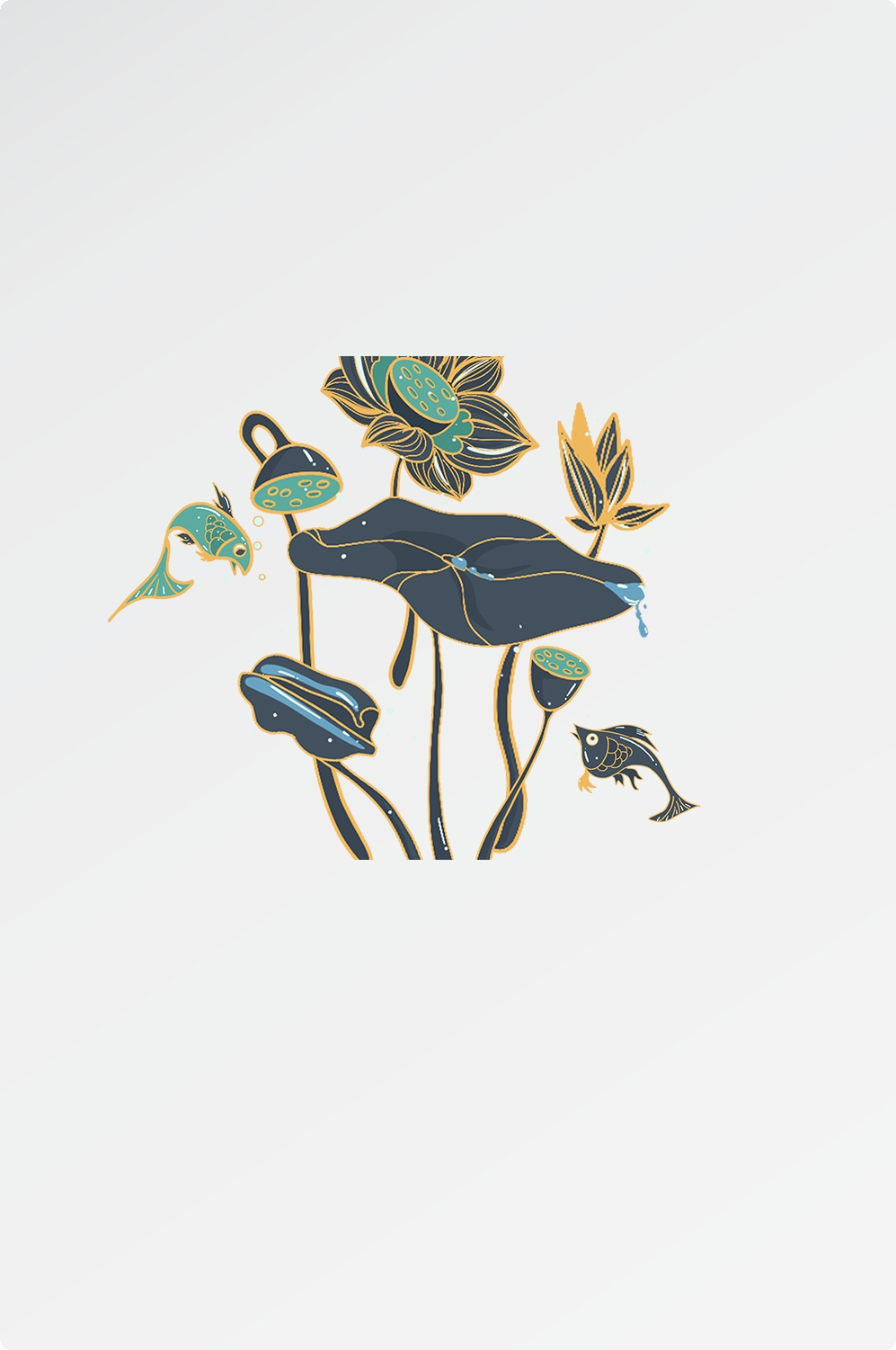 荷花荷叶素材图片插画装饰元素插图免抠39