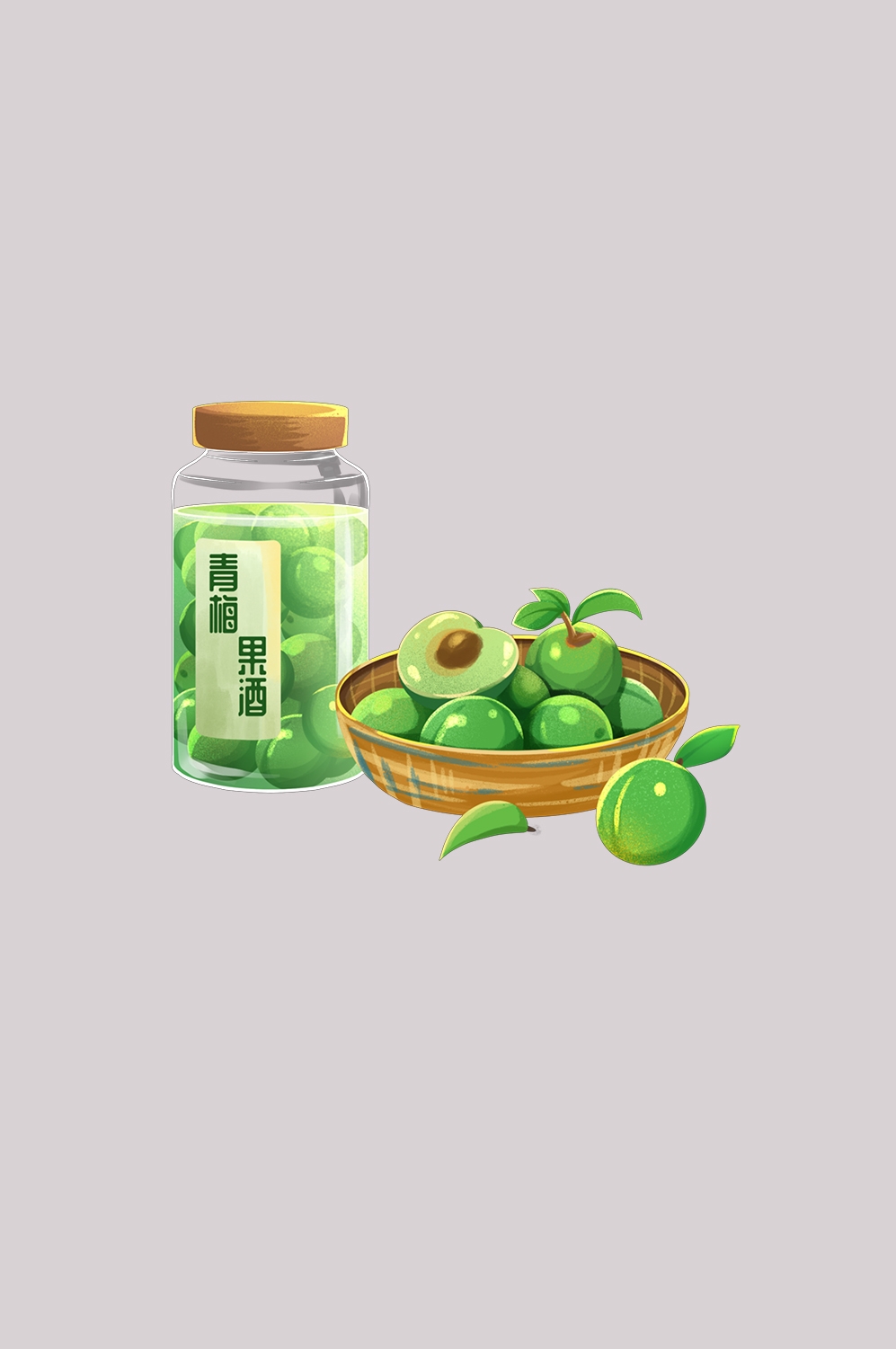 卡通手绘水果青梅图案素材图片装饰插画免抠95