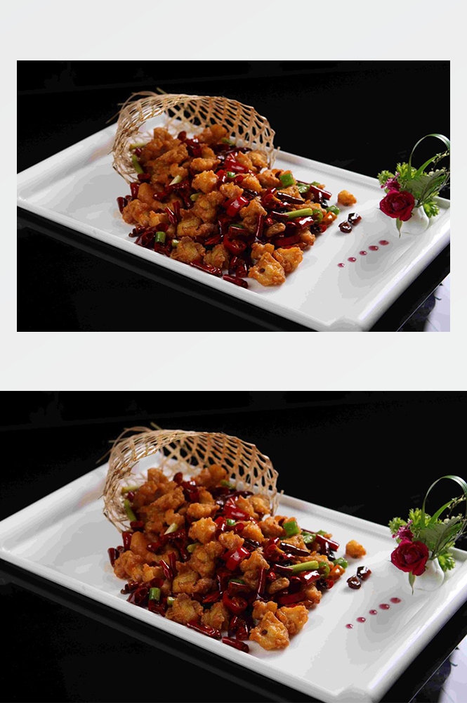 高清美食菜谱JPG图片辣子鸡川菜摄影美工设计喷绘打印合成素材