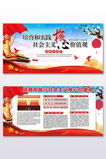 培育弘扬社会主义核心价值观展板