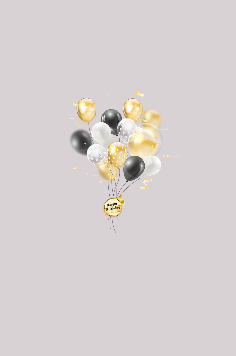 金色生日气球生日帽免抠元素8