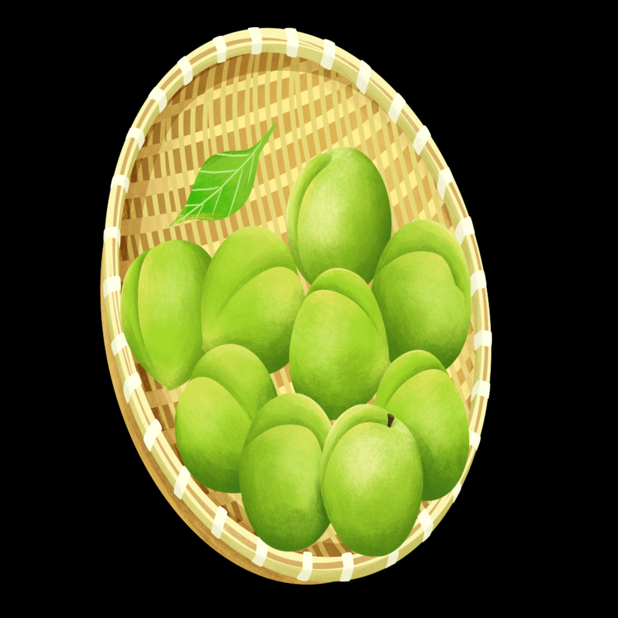 卡通手绘水果青梅图案素材图片装饰插画免抠73
