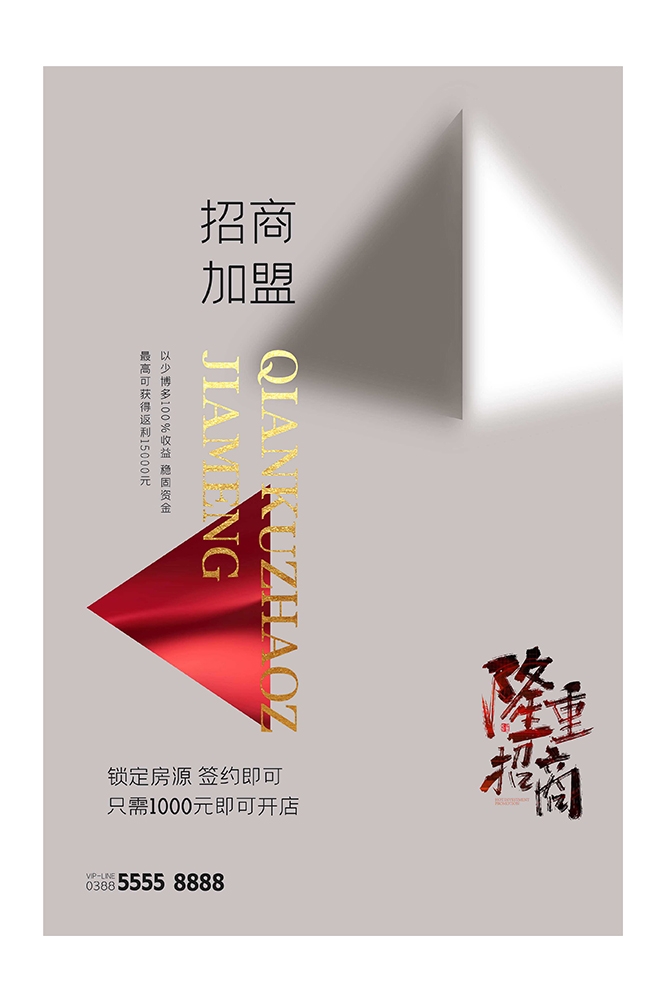 品牌招商加盟合伙人店铺招租海报展板10