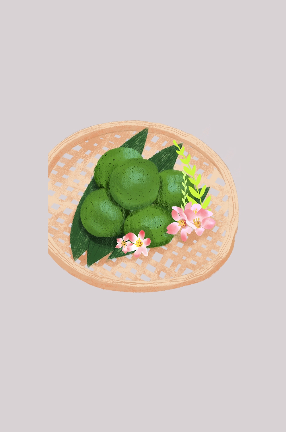清明节海报设计插图卡通青团素材图片元素免抠2