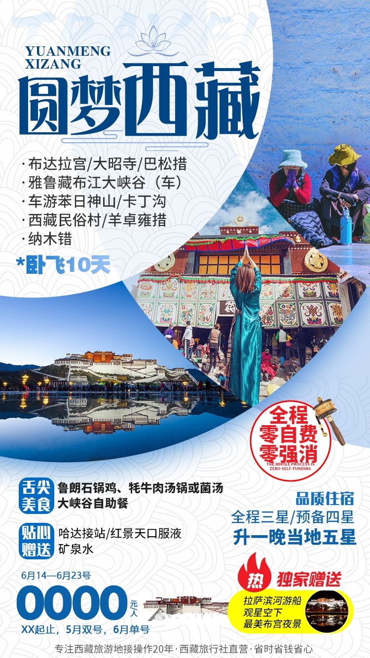 西藏拉萨布达拉宫川藏藏南灵芝日喀则海报易拉宝素材62