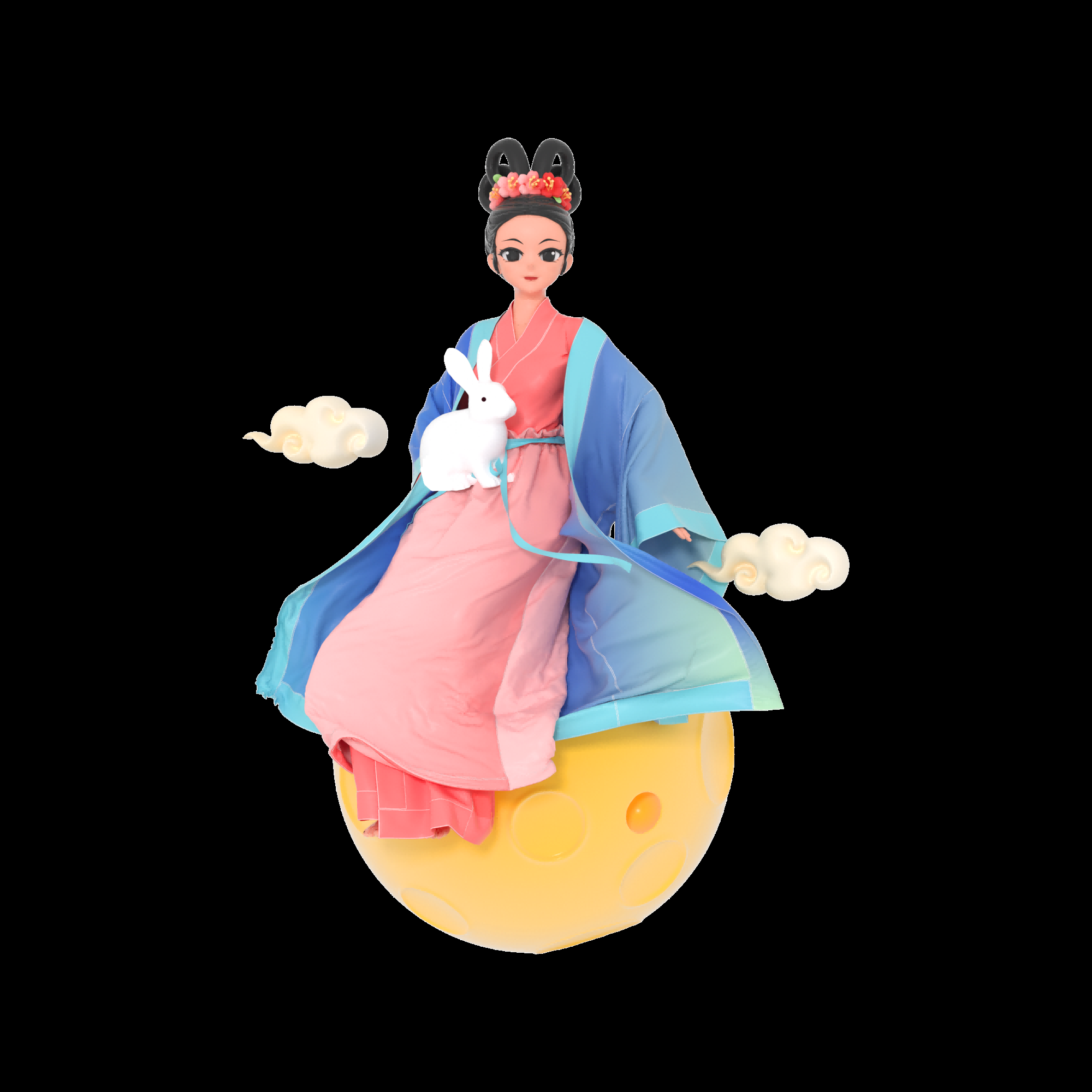 卡通嫦娥仙女中秋节免抠素材装饰元素47