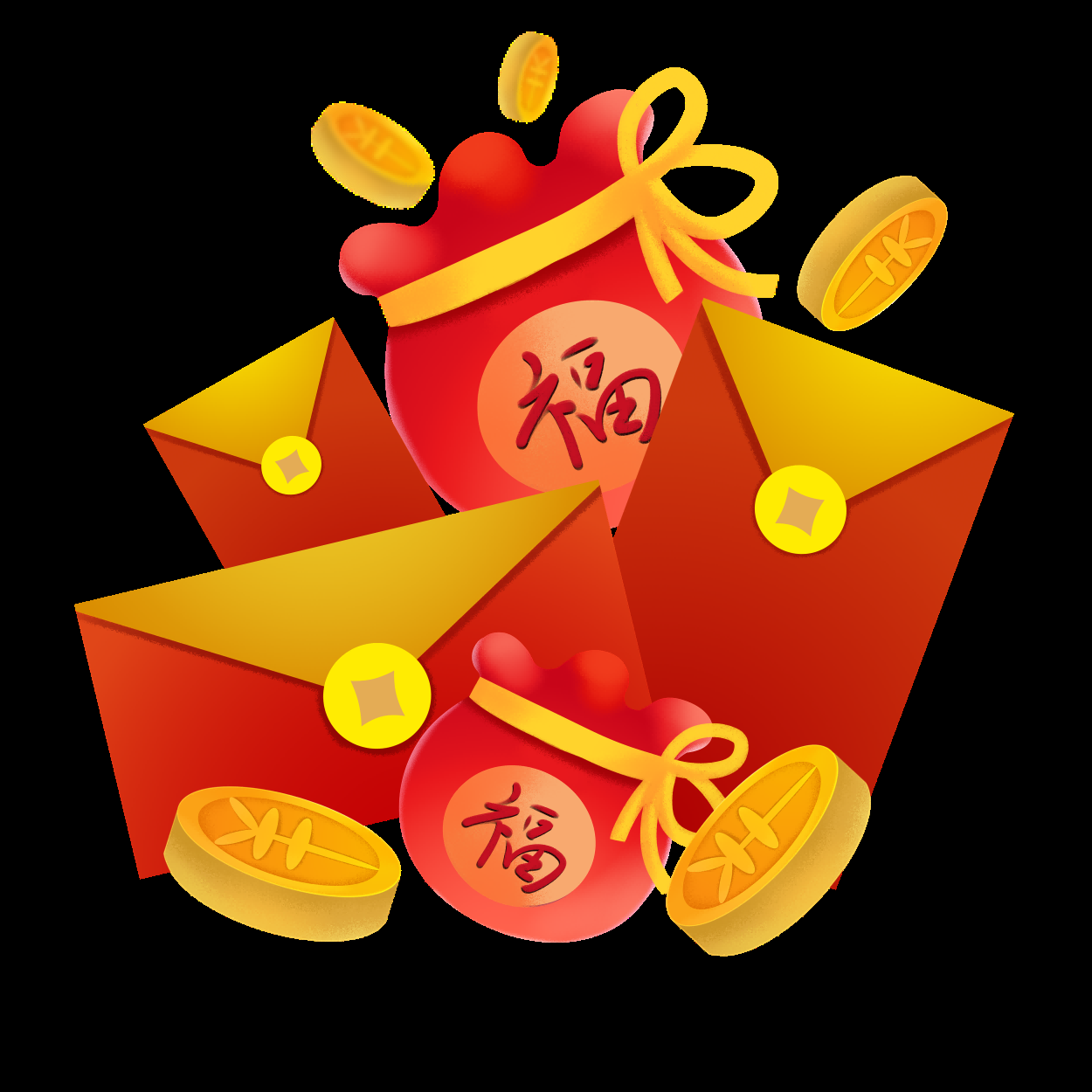 福袋钱袋插画图片装饰元素免抠素材82