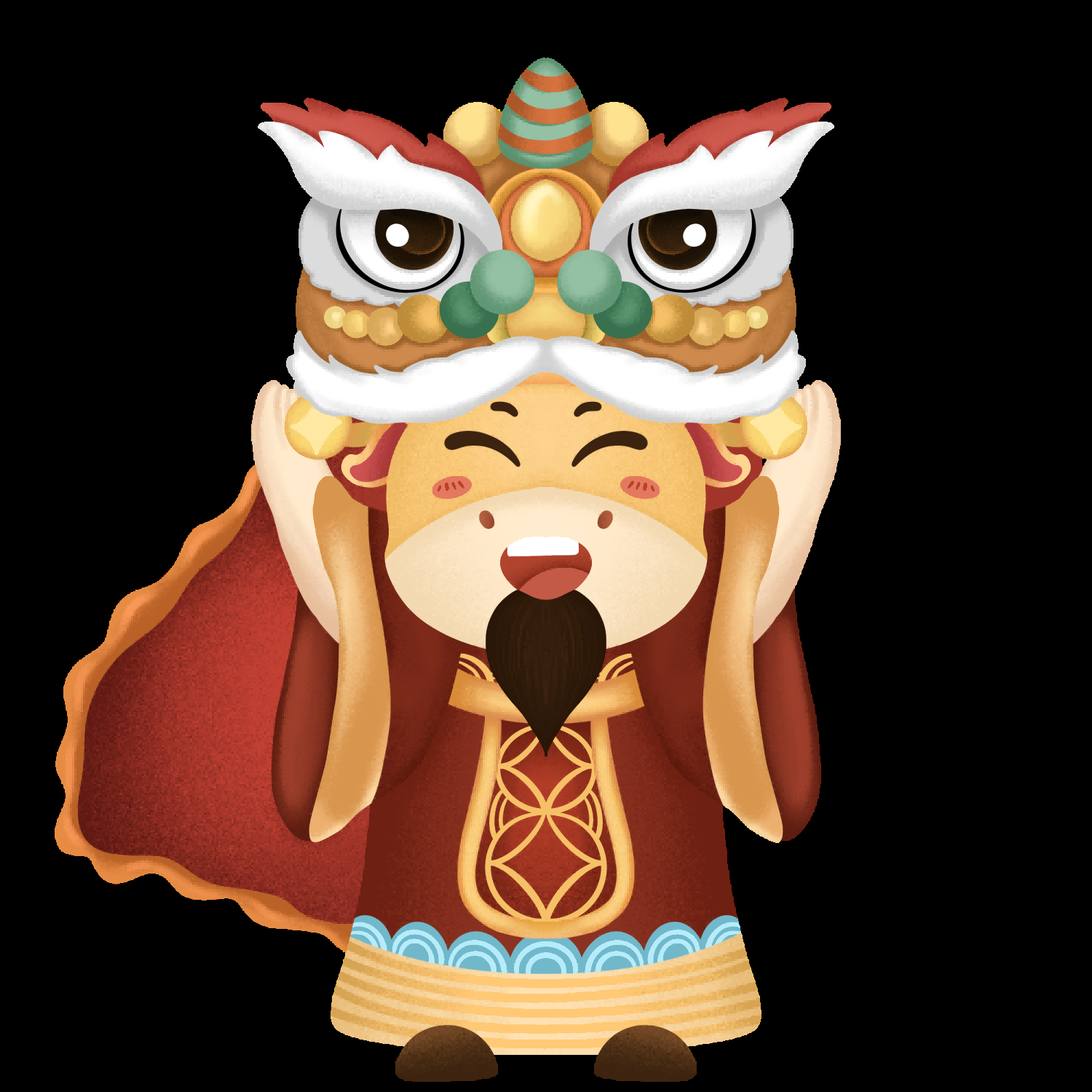 卡通财神插画表情免抠素材46