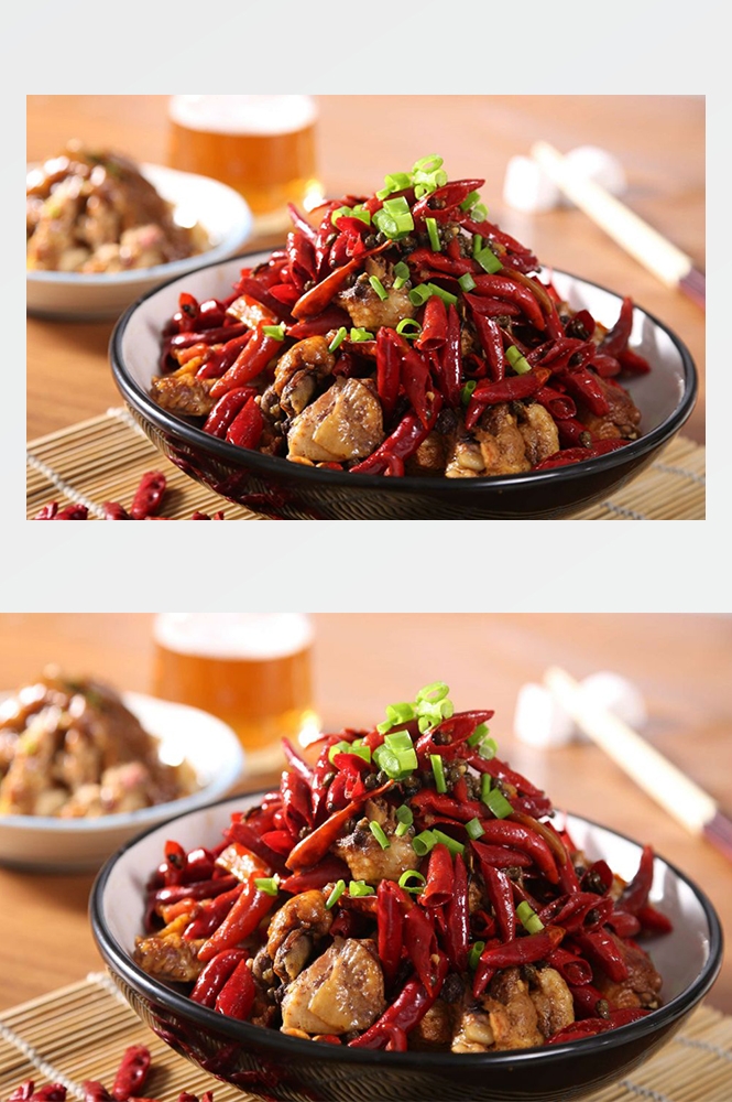 高清美食菜谱JPG图片辣子鸡川菜摄影美工设计喷绘打印合成素材