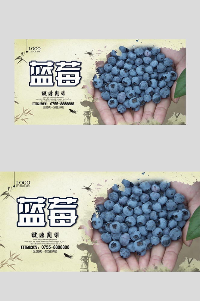 蓝莓促销宣传海报展板