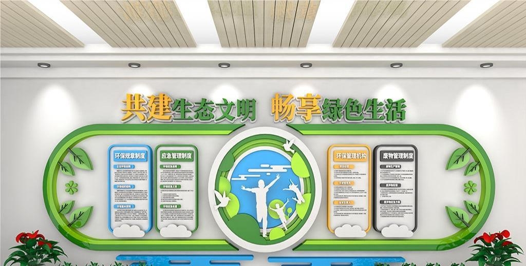 保护环境创建文明城市社区文化墙公益广告背景墙17