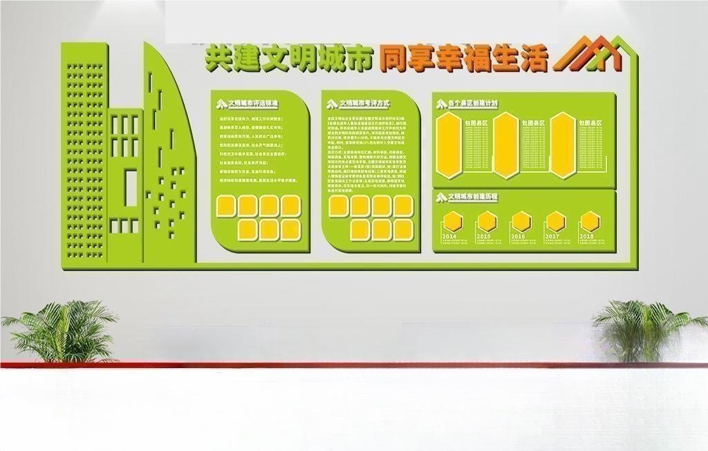 保护环境创建文明城市社区文化墙公益广告背景墙2