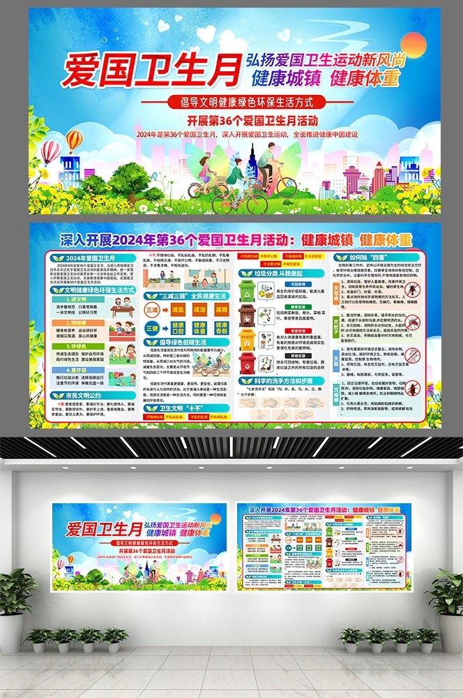 2024年爱国卫生月健康城镇健康体重素材11
