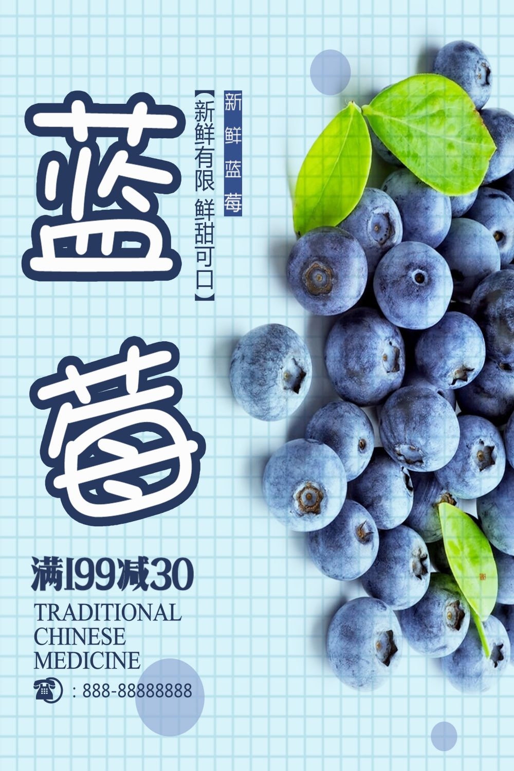 蓝莓促销宣传海报展板
