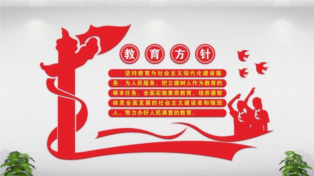 党的教育方针方向学校班级教室走廊活动室校园文化墙1
