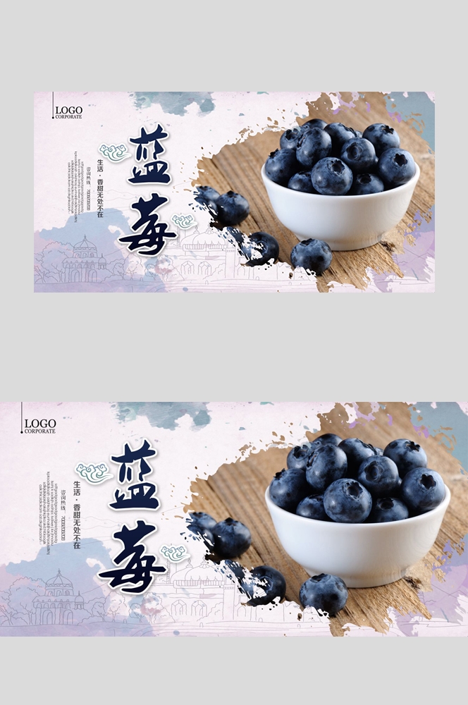 蓝莓促销宣传海报展板