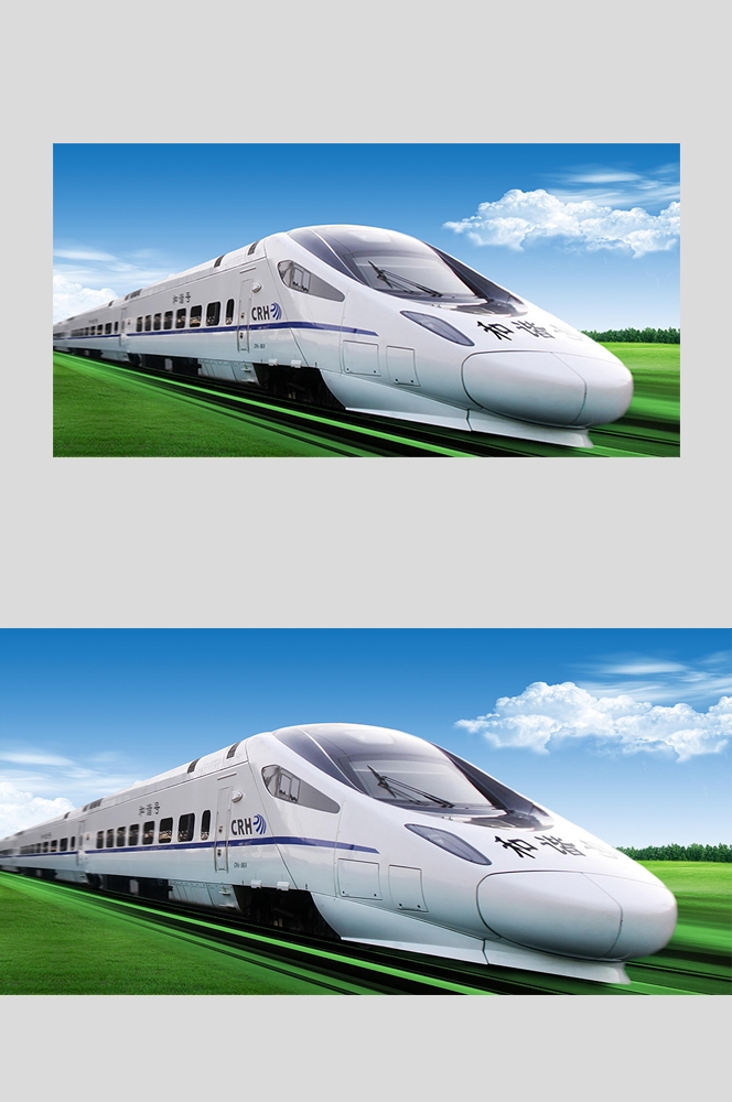 高铁疾驰横版海报图片