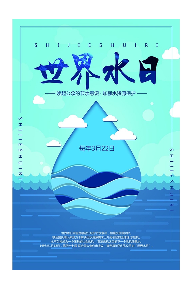 公益活动PSD海报模板世界水日珍惜水资源促销宣传海报展板