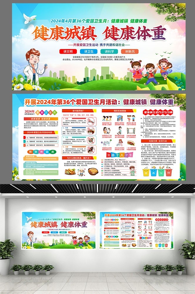2024年爱国卫生月健康城镇健康体重素材4