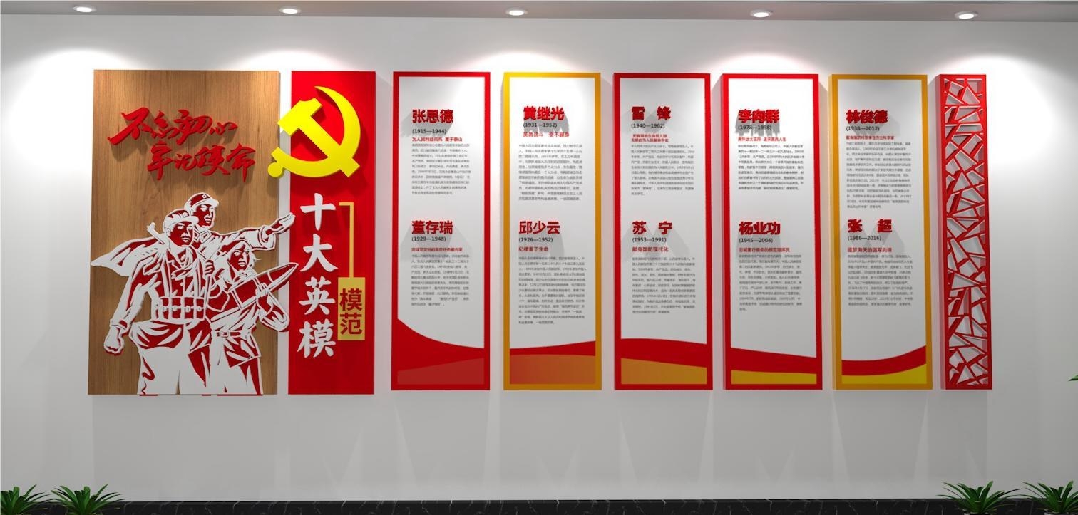 学习英雄名人事迹十大英模文化墙20