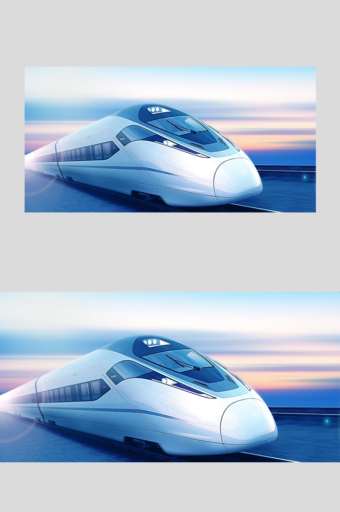 高铁疾驰横版海报图片