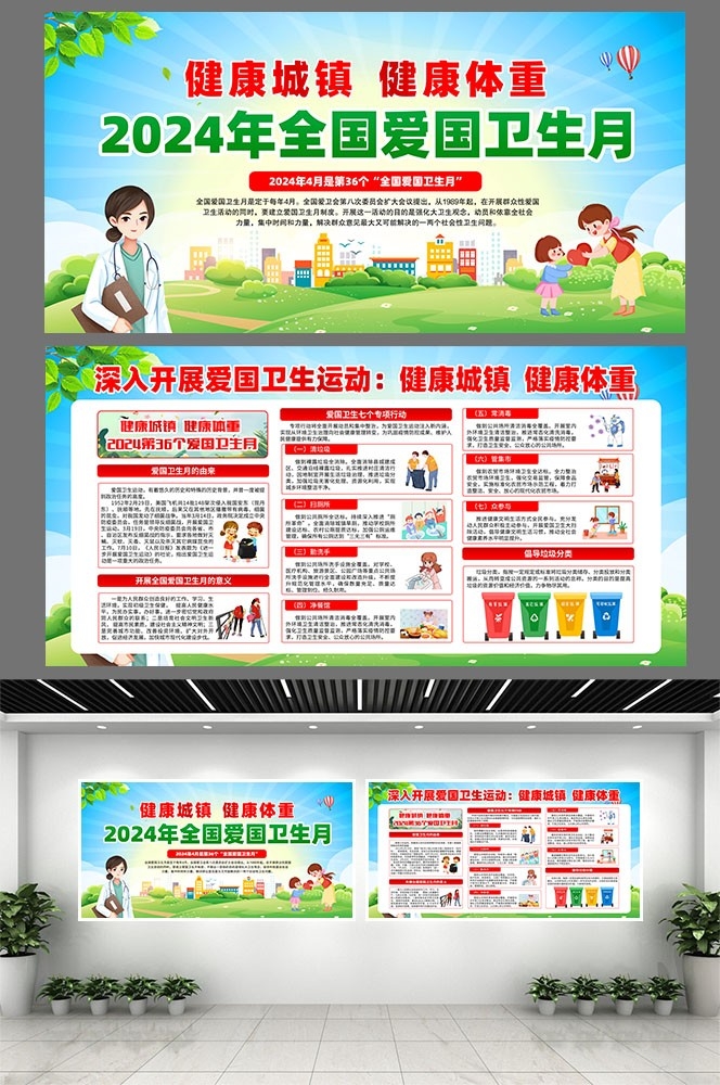 2024年爱国卫生月健康城镇健康体重素材13