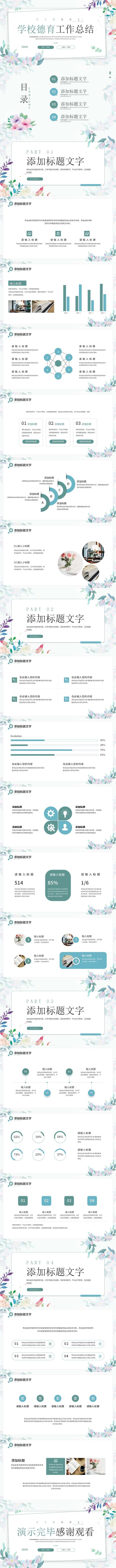 小清新工作总结高级感简约商务汇报教师教学课件 (9)