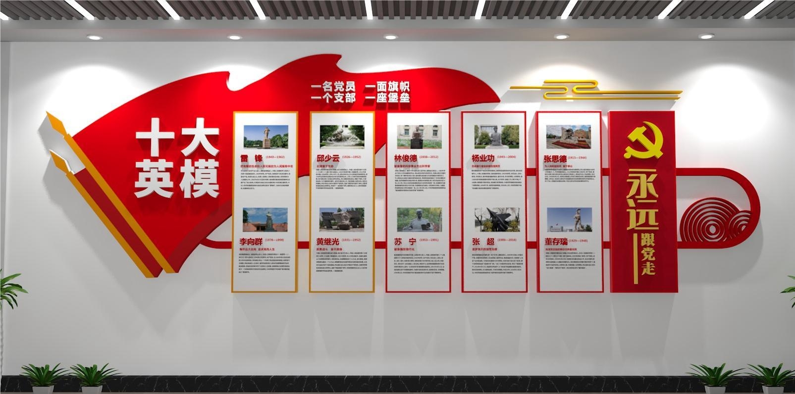 学习英雄名人事迹十大英模文化墙30