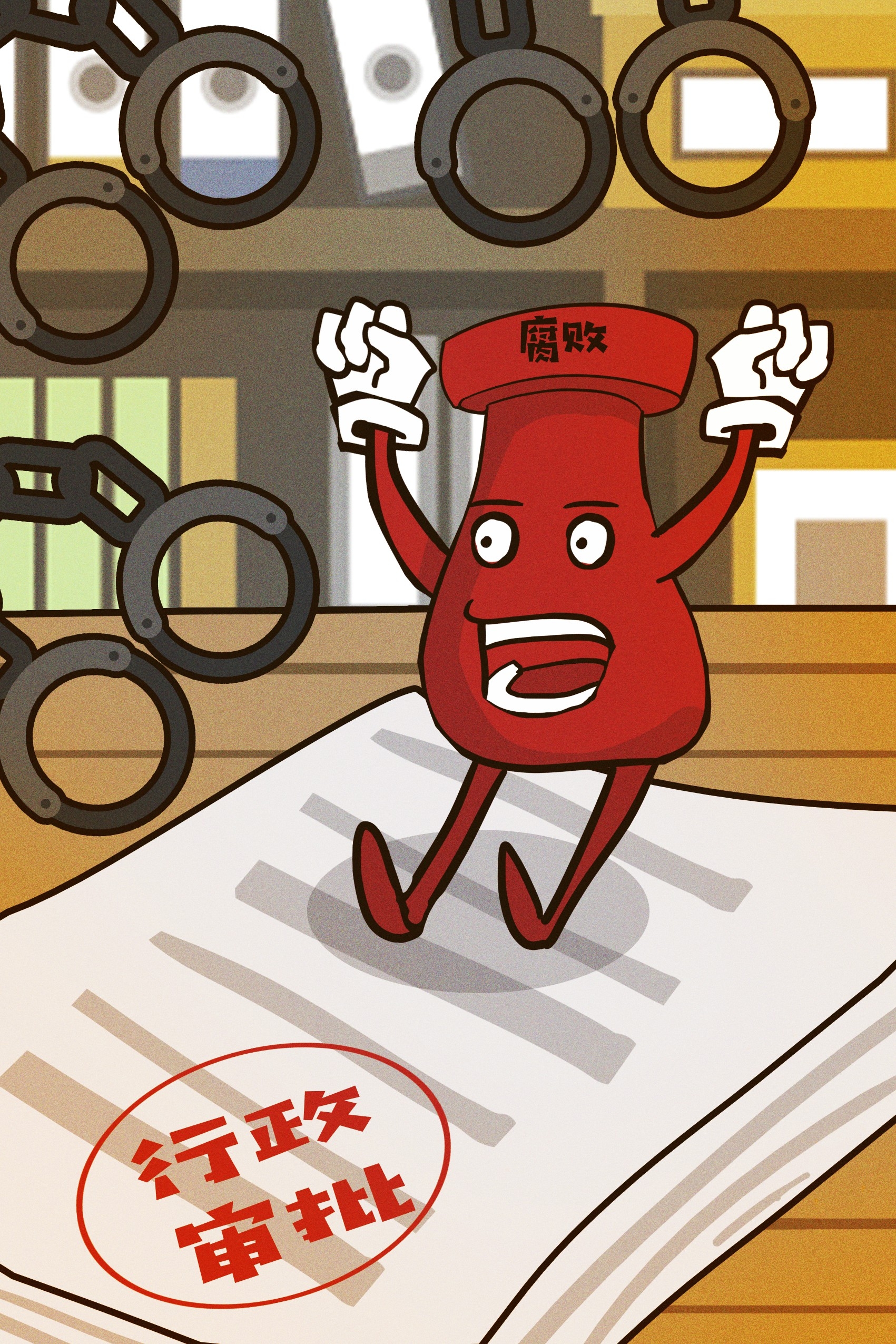 反腐倡廉插画廉政促销宣传单海报模板 (4)