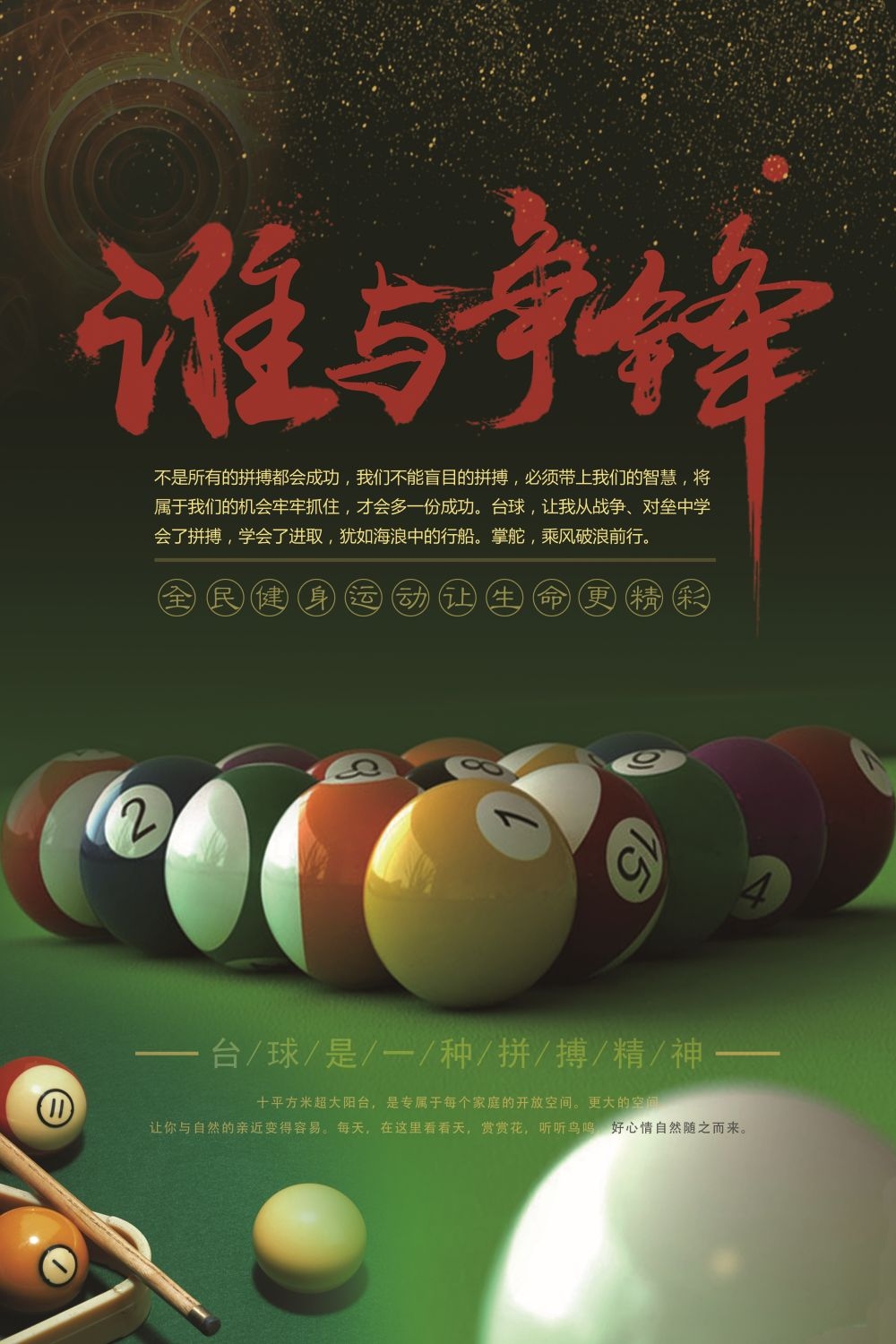 斯诺克台球桌球训练比赛宣传海报展板易拉宝 (21)