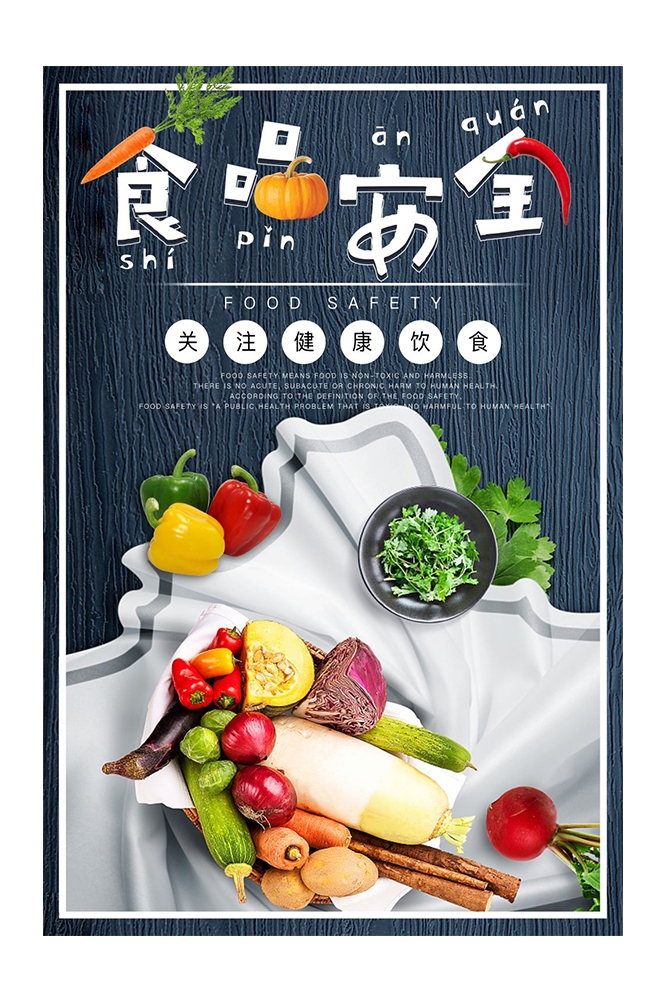 公益活动PSD海报模板关注食品安全健康卫生宣传海报展板