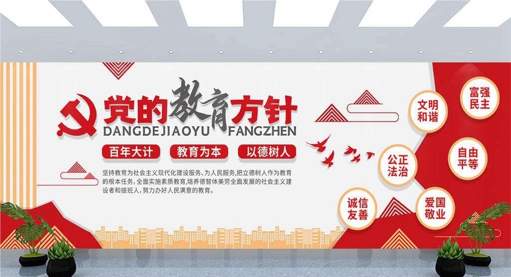 党的教育方针方向学校班级教室走廊活动室校园文化墙20