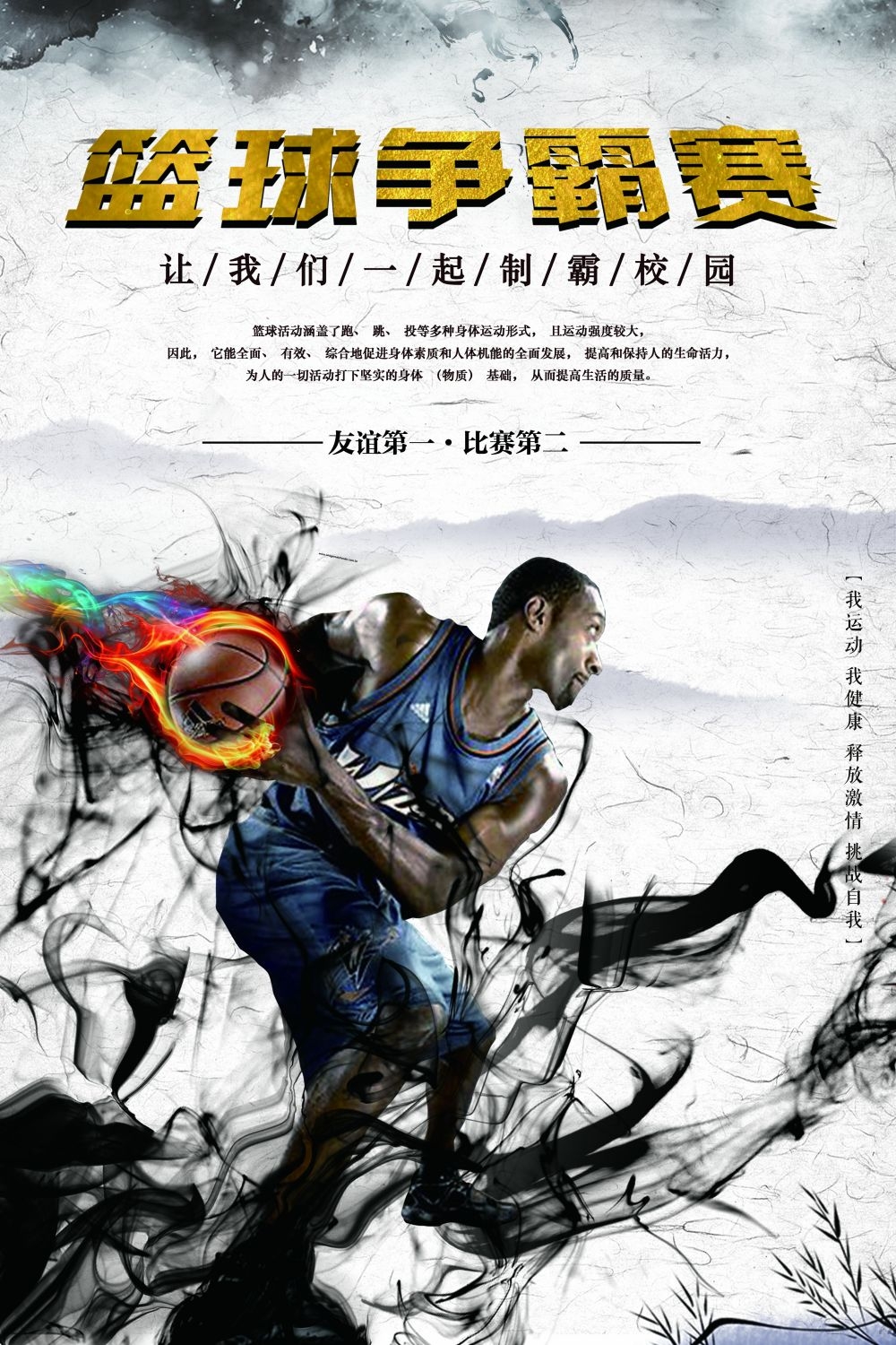 篮球训练NBA比赛打篮球海报展板素材