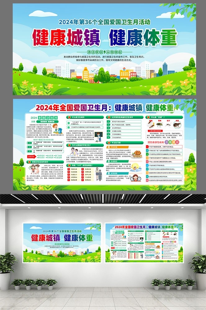 2024年爱国卫生月健康城镇健康体重素材6