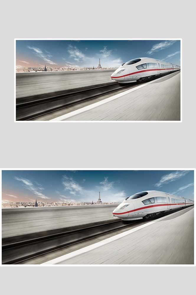 高铁疾驰横版海报图片