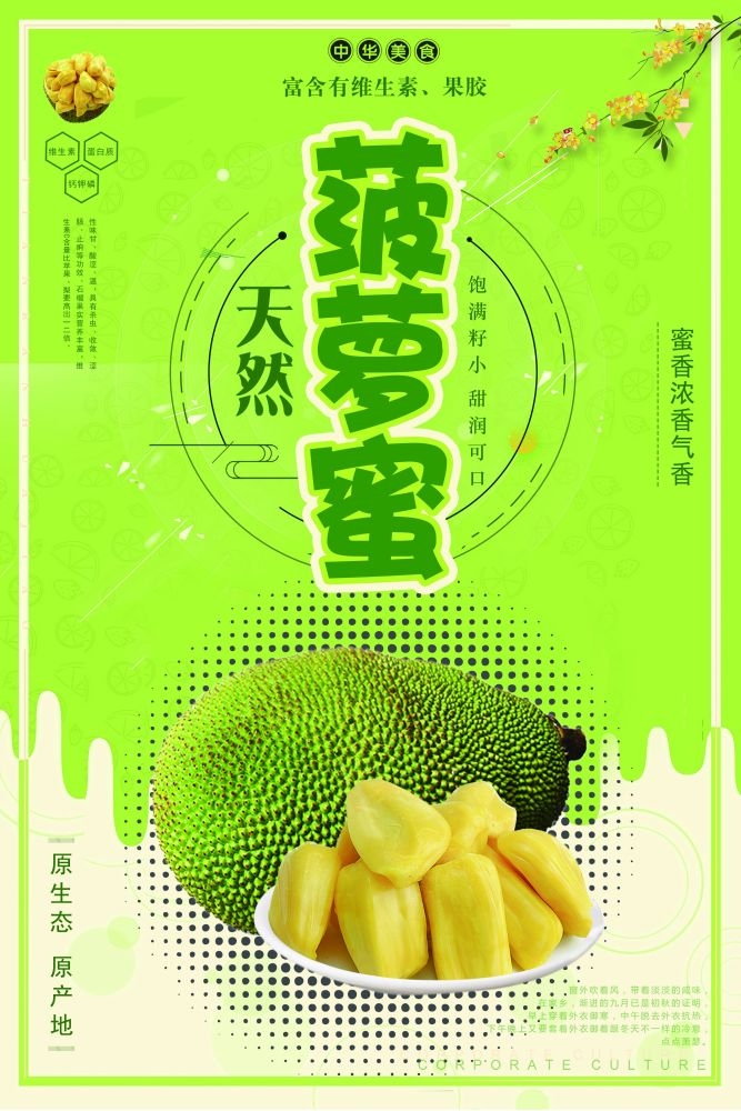 新鲜菠萝蜜海报展板背景促销宣传素材 (16)